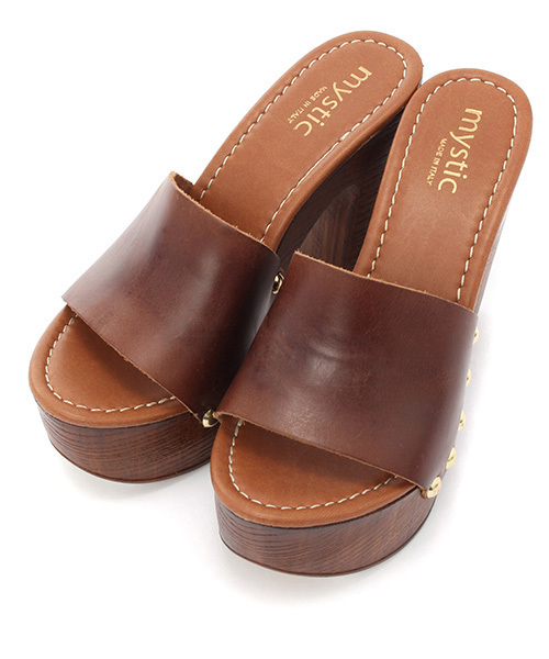 mystic（ミスティック）の「【Sundy Shoes】ウッドヒールサンダル（サンダル・レディース・ブラック/ブラウン・38/37/36）」の5枚目の写真