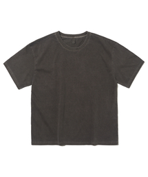 ピグメントプレーンクロップ半袖Tシャツ（ブラウン）