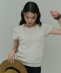 Halter Neck Layered Knit T Tops / ホルターレイヤードニットトップス