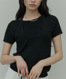 Halter Neck Layered Knit T Tops / ホルターレイヤードニットトップス