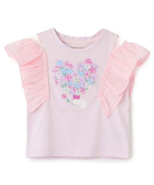 【ケイト】140 ❤︎新品❤︎ 半袖2着＆キュロット ハートブロッサムキャットTシャツ（Tシャツ/カットソー）｜kate spade