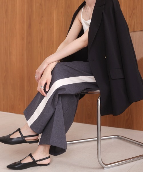 Bab(バブ)の「S・Mサイズ展開】2WAYセンタープレスサイドラインパンツ(その他パンツ・レディース・ブラック/ベージュ・MEDIUM/SMALL)」の4枚目の写真