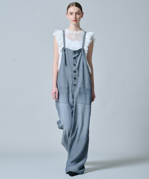 DOUBLE STANDARD CLOTHING（ダブルスタンダードクロージング）の「テンセルデニムオーバーオール（サロペット/オーバーオール・レディース・グレー・36/38）」の3枚目の写真