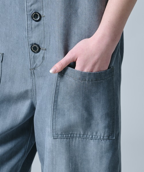DOUBLE STANDARD CLOTHING（ダブルスタンダードクロージング）の「テンセルデニムオーバーオール（サロペット/オーバーオール・レディース・グレー・36/38）」の11枚目の写真