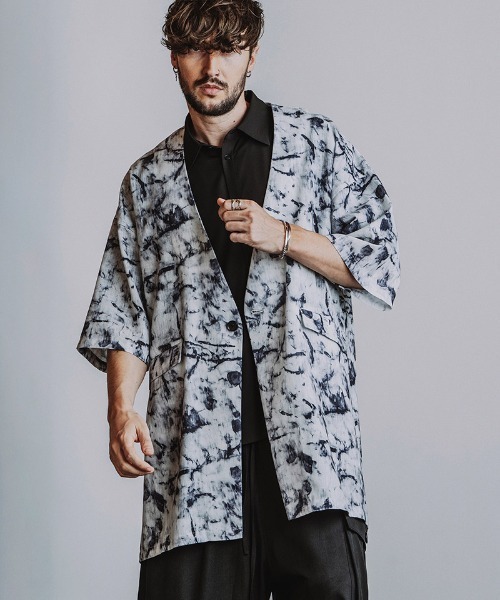 NO ID.（ノーアイディ）の「mj11635-ﾉｰｶﾗｰﾛﾝｸﾞJKT ジャケット(458006-504J)（ノーカラージャケット・メンズ・その他1/その他/ホワイト・ONE SIZE）」の2枚目の写真