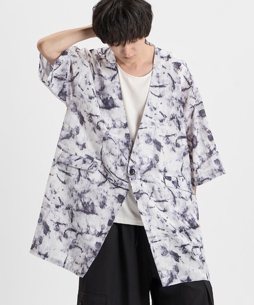 NO ID.（ノーアイディ）の「mj11635-ﾉｰｶﾗｰﾛﾝｸﾞJKT ジャケット(458006-504J)（ノーカラージャケット・メンズ・その他1/その他/ホワイト・ONE SIZE）」の12枚目の写真