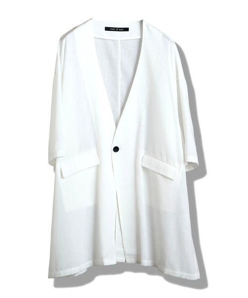 NO ID.（ノーアイディ）の「mj11635-ﾉｰｶﾗｰﾛﾝｸﾞJKT ジャケット(458006-504J)（ノーカラージャケット・メンズ・その他1/その他/ホワイト・ONE SIZE）」の15枚目の写真