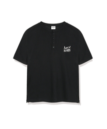 ブロネームマーク ワッフルヘンリーネック 半袖Tシャツ 3カラー [ANSR_1002]