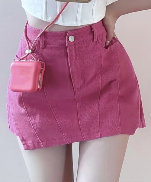 Miniministore（ミニミニストア）の「インナーパンツ付きキュロットミニスカート（その他パンツ・レディース・ホワイト/ブルー/ダークグレー/フューシャピンク・S/M/L）」の4枚目の写真