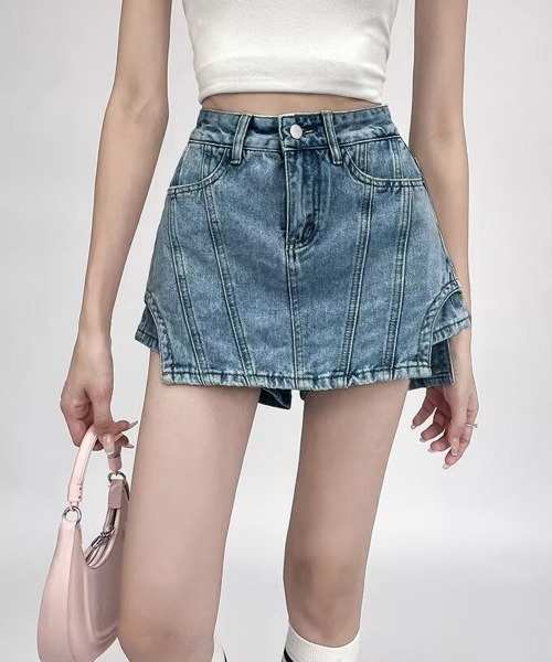 Miniministore（ミニミニストア）の「インナーパンツ付きキュロットミニスカート（その他パンツ・レディース・ホワイト/ブルー/ダークグレー/フューシャピンク・S/M/L）」の6枚目の写真