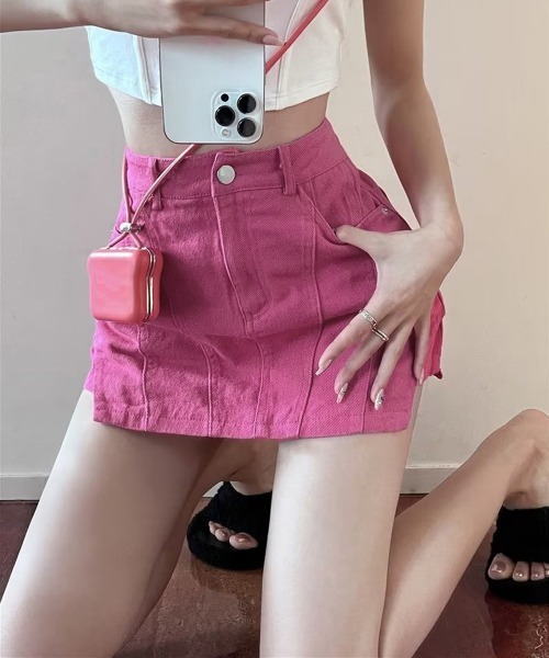 Miniministore（ミニミニストア）の「インナーパンツ付きキュロットミニスカート（その他パンツ・レディース・ホワイト/ブルー/ダークグレー/フューシャピンク・S/M/L）」の14枚目の写真