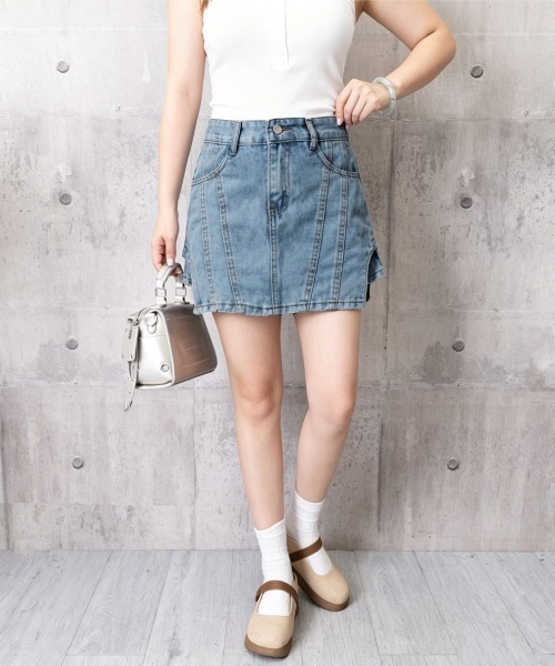 Miniministore（ミニミニストア）の「インナーパンツ付きキュロットミニスカート（その他パンツ・レディース・ホワイト/ブルー/ダークグレー/フューシャピンク・S/M/L）」の16枚目の写真