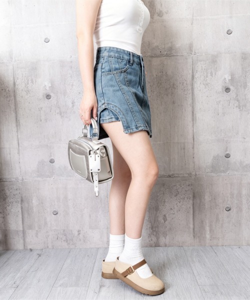 Miniministore（ミニミニストア）の「インナーパンツ付きキュロットミニスカート（その他パンツ・レディース・ホワイト/ブルー/ダークグレー/フューシャピンク・S/M/L）」の17枚目の写真
