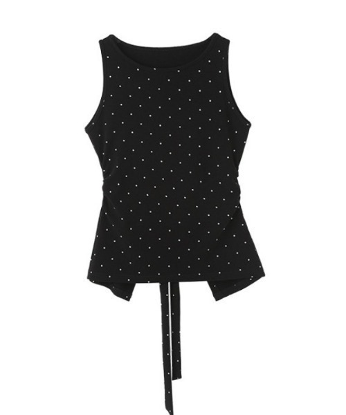 LUCPY(ラクピー)の「ドット柄ノースリーブトップス(その他トップス・レディース・ブラック・X-LARGE/LARGE/MEDIUM/SMALL)」の3枚目の写真