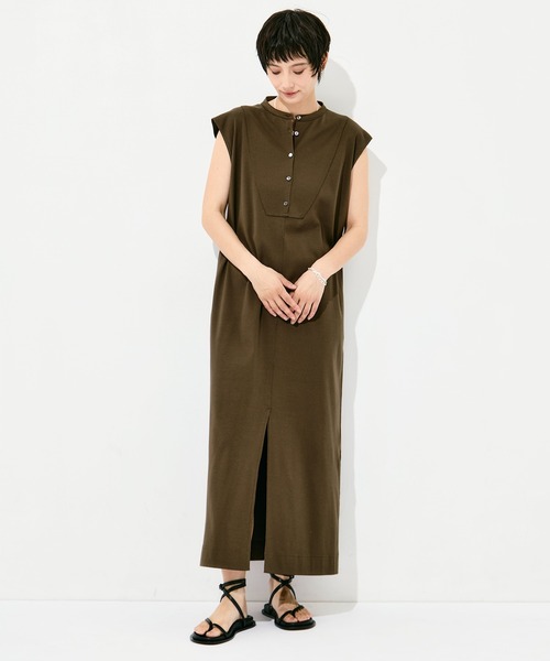 WRAPINKNOT（ラッピンノット）の「[WRAPINKNOT/ラッピンノット]Sanfokin Cotton Bosom sleeveless dress（ワンピース・レディース・ブラック/ブラウン・000/1）」の7枚目の写真