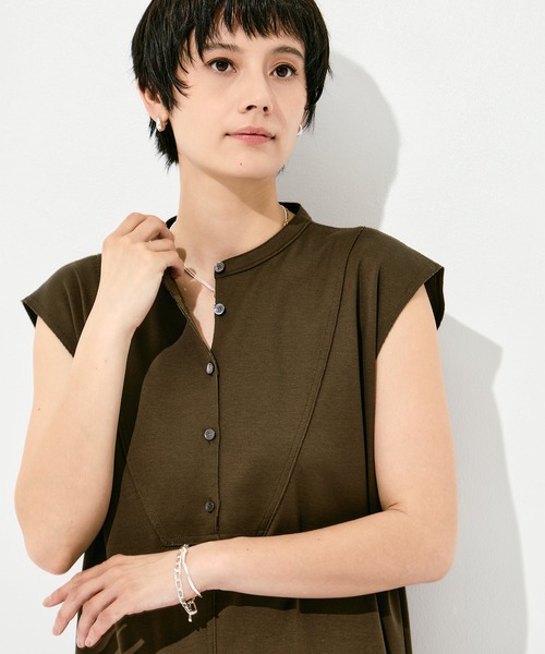 WRAPINKNOT（ラッピンノット）の「[WRAPINKNOT/ラッピンノット]Sanfokin Cotton Bosom sleeveless dress（ワンピース・レディース・ブラック/ブラウン・000/1）」の12枚目の写真