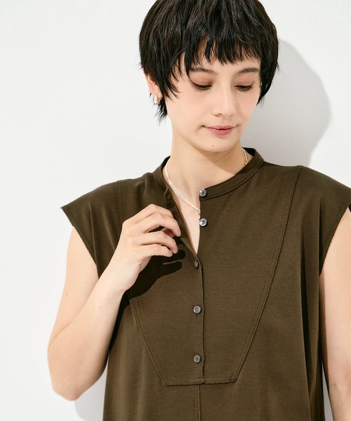 WRAPINKNOT（ラッピンノット）の「[WRAPINKNOT/ラッピンノット]Sanfokin Cotton Bosom sleeveless dress（ワンピース・レディース・ブラック/ブラウン・000/1）」の13枚目の写真