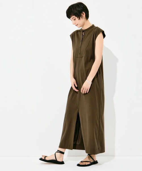WRAPINKNOT（ラッピンノット）の「[WRAPINKNOT/ラッピンノット]Sanfokin Cotton Bosom sleeveless dress（ワンピース・レディース・ブラック/ブラウン・000/1）」の8枚目の写真