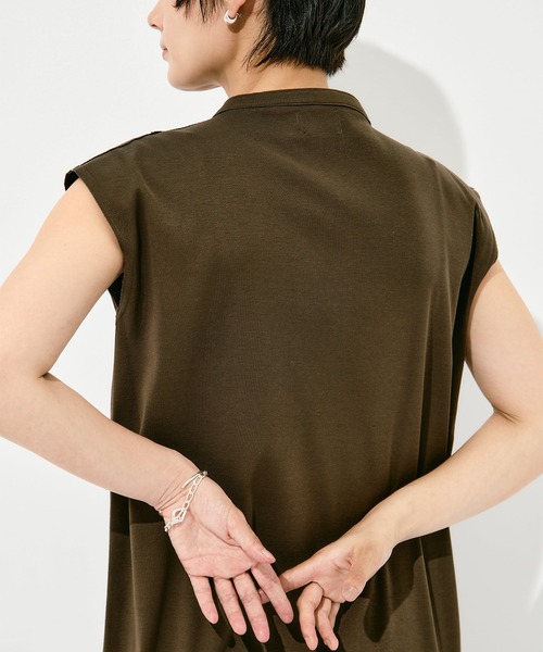 WRAPINKNOT（ラッピンノット）の「[WRAPINKNOT/ラッピンノット]Sanfokin Cotton Bosom sleeveless dress（ワンピース・レディース・ブラック/ブラウン・000/1）」の11枚目の写真