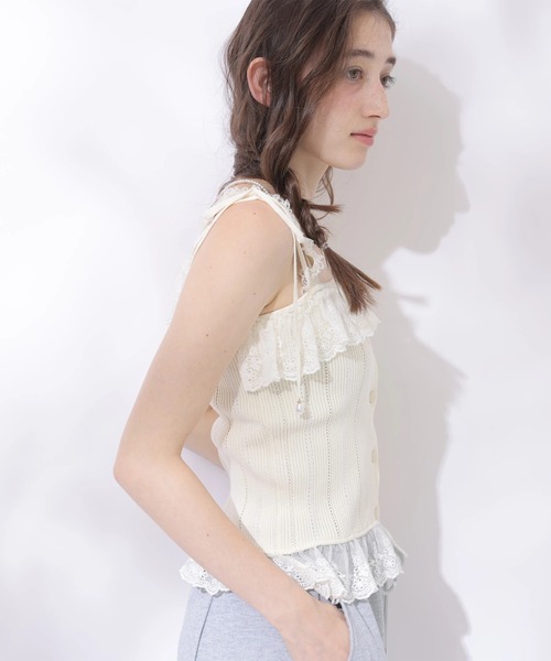 Rirandture(リランドチュール)の「レースフリルタンク(ニット/セーター・レディース・ライトイエロー/ホワイト/レッド・2)」の22枚目の写真
