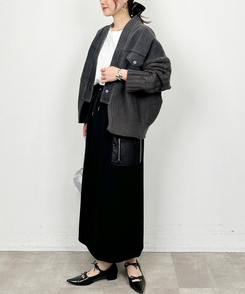 LUGIVA(ルギヴァ)の「スムーススカート(スカート・レディース・チャコールグレー/ブラック・M)」の8枚目の写真