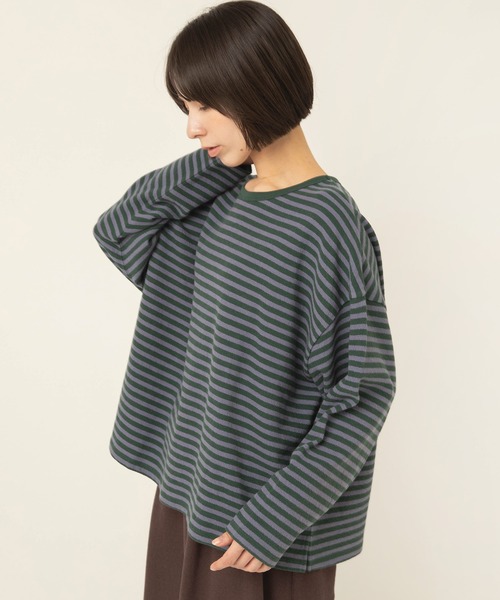 RNA-N(アールエヌエーエヌ)の「M2700 ブロックインレイボーダープルオーバー(Tシャツ/カットソー・レディース・レッド/グリーン/ネイビー・FREE)」の6枚目の写真