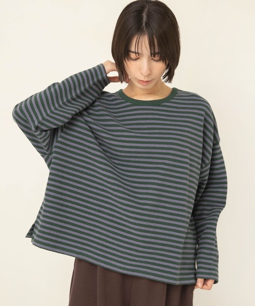RNA-N(アールエヌエーエヌ)の「M2700 ブロックインレイボーダープルオーバー(Tシャツ/カットソー・レディース・レッド/グリーン/ネイビー・FREE)」の4枚目の写真