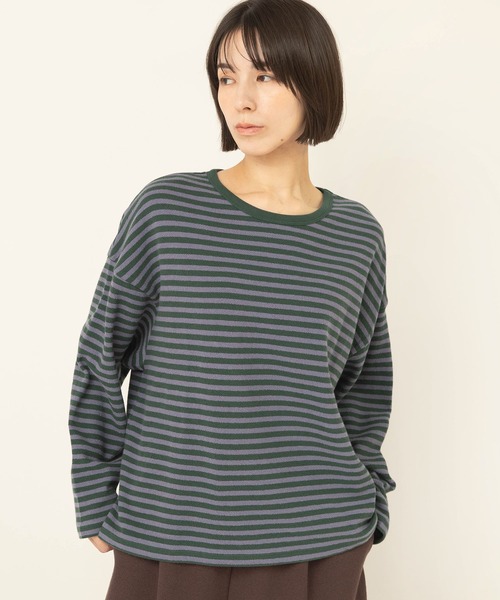 RNA-N(アールエヌエーエヌ)の「M2700 ブロックインレイボーダープルオーバー(Tシャツ/カットソー・レディース・レッド/グリーン/ネイビー・FREE)」の5枚目の写真