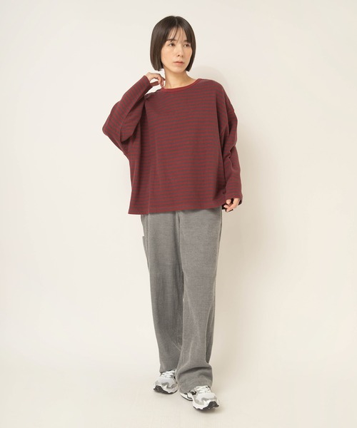 RNA-N(アールエヌエーエヌ)の「M2700 ブロックインレイボーダープルオーバー(Tシャツ/カットソー・レディース・レッド/グリーン/ネイビー・FREE)」の13枚目の写真
