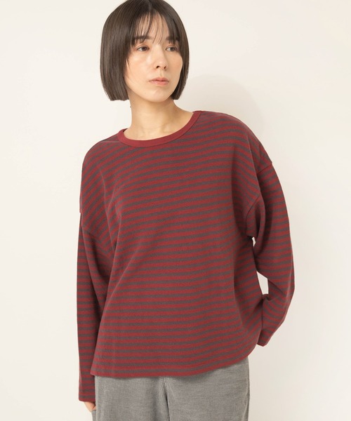 RNA-N(アールエヌエーエヌ)の「M2700 ブロックインレイボーダープルオーバー(Tシャツ/カットソー・レディース・レッド/グリーン/ネイビー・FREE)」の8枚目の写真
