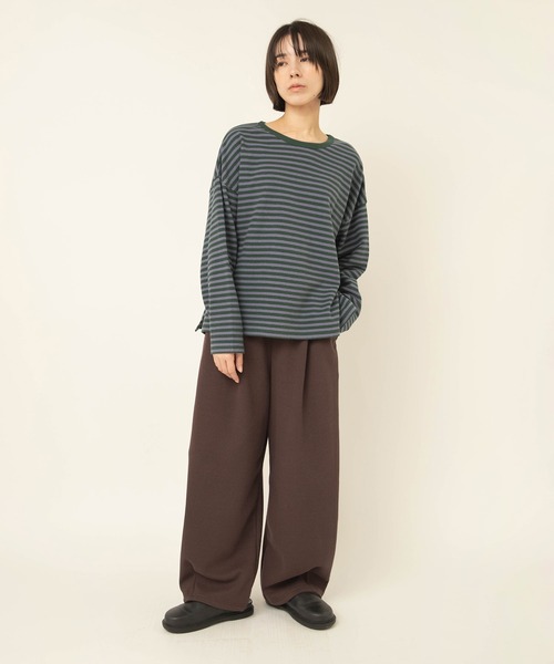 RNA-N(アールエヌエーエヌ)の「M2700 ブロックインレイボーダープルオーバー(Tシャツ/カットソー・レディース・レッド/グリーン/ネイビー・FREE)」の9枚目の写真