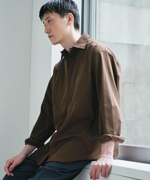 URBAN RESEARCH DOORS(アーバンリサーチドアーズ)の「『速乾/イージーケア/UVカット』『URTECH』Aircare ロングスリーブシャツ(シャツ/ブラウス・メンズ・ネイビー/チャコールグレー/ブラウン・LARGE/MEDIUM)」の3枚目の写真