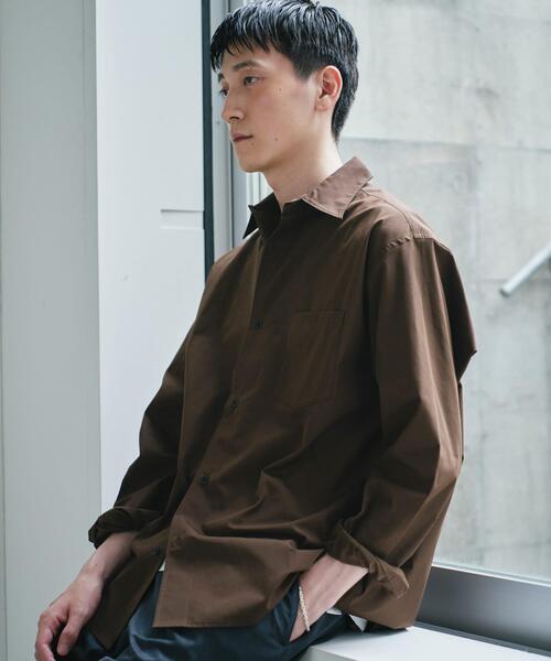 URBAN RESEARCH DOORS(アーバンリサーチドアーズ)の「『速乾/イージーケア/UVカット』『URTECH』Aircare ロングスリーブシャツ(シャツ/ブラウス・メンズ・ネイビー/チャコールグレー/ブラウン・LARGE/MEDIUM)」の15枚目の写真