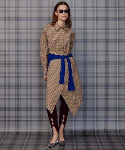 MAISON SPECIAL(メゾンスペシャル)の「Multi-Apron Oversized Check Shirt/マルチエプロンオーバーチェックシャツ(シャツ/ブラウス・レディース・ブラック/ピンク/ライム・FREE)」の3枚目の写真