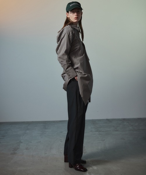 MAISON SPECIAL(メゾンスペシャル)の「Multi-Apron Oversized Check Shirt/マルチエプロンオーバーチェックシャツ(シャツ/ブラウス・レディース・ブラック/ピンク/ライム・FREE)」の19枚目の写真