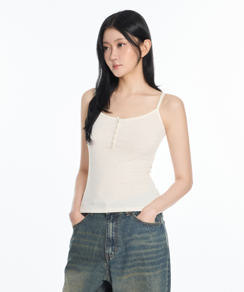 1993STUDIO(1993スタジオ)の「Wベーシックヘンリーネックリブスリーブレス(2カラー)(Tシャツ/カットソー・レディース・チャコール/クリーム・MEDIUM/SMALL)」の3枚目の写真