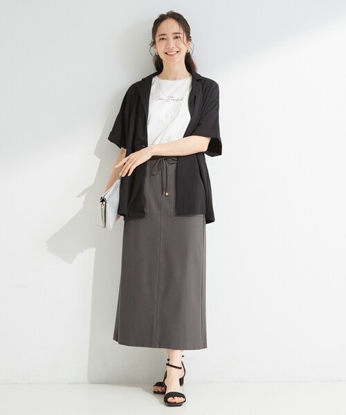SHOO・LA・RUE(シューラルー)の「ツイル調ストレッチベイカースカート(スカート・レディース・チャコールグレー/ダークブラウン・03/02/01/04)」の5枚目の写真