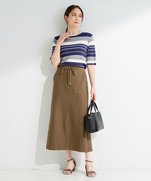 SHOO・LA・RUE(シューラルー)の「ツイル調ストレッチベイカースカート(スカート・レディース・チャコールグレー/ダークブラウン・03/02/01/04)」の9枚目の写真