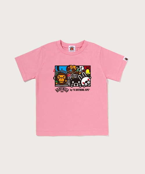 A BATHING APE(アベイシングエイプ)の「MILO FRIENDS DJ TEE(Tシャツ/カットソー・キッズ・ホワイト/グリーン/ピンク・140/100/110/90/130)」の3枚目の写真