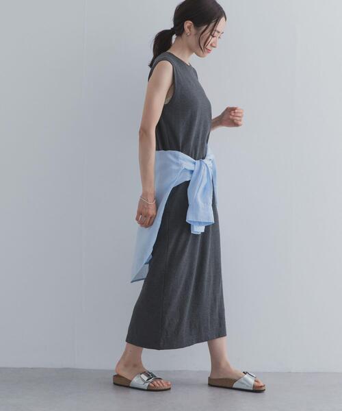URBAN RESEARCH DOORS(アーバンリサーチドアーズ)の「ノースリーブカットリブワンピース | カットワンピ/サマーワンピ/大人カジュアル/リラクシー(ワンピース・レディース・チャコールグレー/ブラック・FREE)」の11枚目の写真