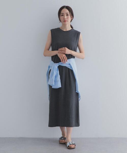 URBAN RESEARCH DOORS(アーバンリサーチドアーズ)の「ノースリーブカットリブワンピース | カットワンピ/サマーワンピ/大人カジュアル/リラクシー(ワンピース・レディース・チャコールグレー/ブラック・FREE)」の12枚目の写真