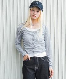 WEGO/【26年秋冬新作】カーデレイヤードロンT