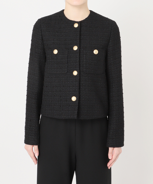Deuxieme Classe(ドゥーズィエムクラス)の「*Tweed ブレザー(ノーカラージャケット・レディース・ブラック・36/38)」の5枚目の写真