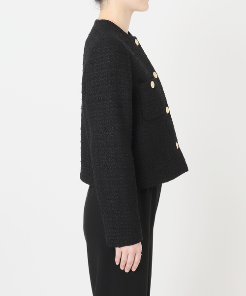 Deuxieme Classe(ドゥーズィエムクラス)の「*Tweed ブレザー(ノーカラージャケット・レディース・ブラック・36/38)」の8枚目の写真