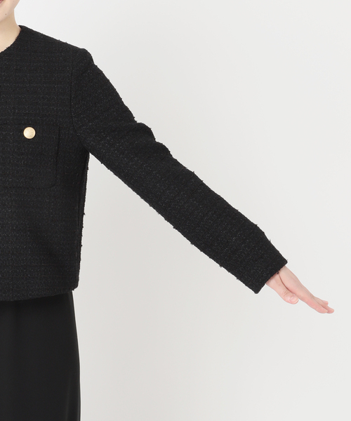 Deuxieme Classe(ドゥーズィエムクラス)の「*Tweed ブレザー(ノーカラージャケット・レディース・ブラック・36/38)」の9枚目の写真
