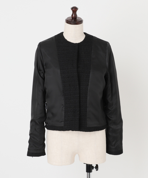 Deuxieme Classe(ドゥーズィエムクラス)の「*Tweed ブレザー(ノーカラージャケット・レディース・ブラック・36/38)」の19枚目の写真