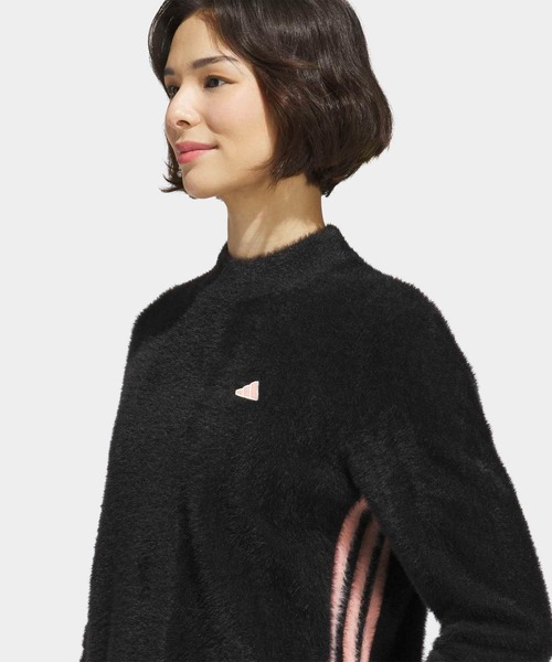 adidas(アディダス)の「スリーストライプス クルーネック長袖ニットセーター【adidas Golf/アディダスゴルフ】(ニット/セーター・レディース・ブラック・XX-LARGE/MEDIUM/LARGE/X-SMALL/X-LARGE/SMALL)」の3枚目の写真