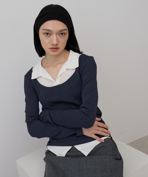 leimn(レイムン)の「ツートーンレイヤートップス(Tシャツ/カットソー・レディース・ブラック・FREE)」の19枚目の写真
