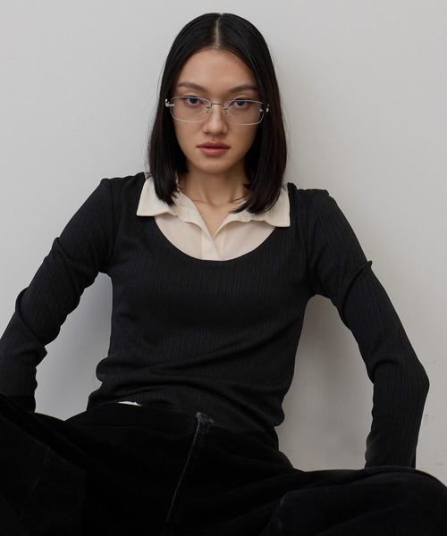 leimn(レイムン)の「ツートーンレイヤートップス(Tシャツ/カットソー・レディース・ブラック・FREE)」の16枚目の写真