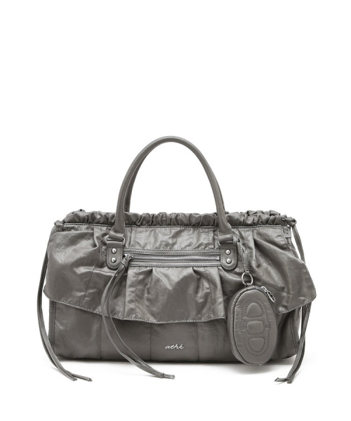 athe（アテ）の「[FRILL] フリルチェーン グレー デュフスキン トートバッグ M AABA6F730G2（ショルダーバッグ・レディース・アッシュグレー・FREE）」の2枚目の写真